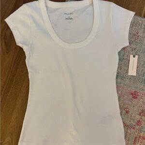 Pilcro Women's Classic White Short Sleeve Tee